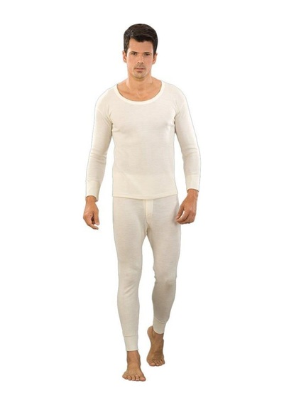 Güvenç Erkek Yün Tek Üst Fanila Uzun Kol Woolmark
