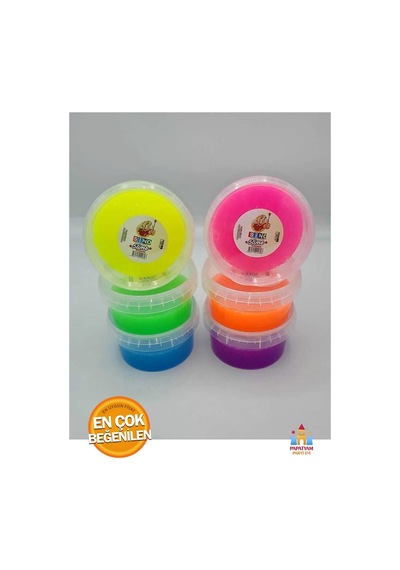 1 Adet Hazır Slime Yuvarlak Kutu - Renkli Ve Eğlenceli Slime Keyfi İçin Pratik Çözüm Çok Renkli