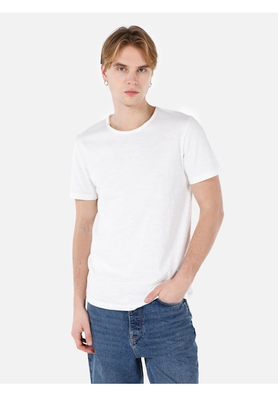 Colin's Colins Regular Fit Bisiklet Yaka Beyaz Erkek Kısa Kol Tişört Cl1058580 Beyaz