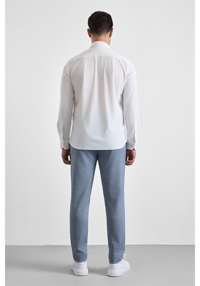 Süvari Beyaz Slim Klasik Yaka Düz Casual Gömlek Gm1008400364-bey