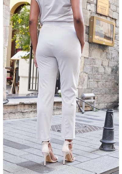 JUMENT Kadın Modal İpeksi Likralı Kumaş Yüksek Bel Önden Dikişli Cepli Dar Paça Pantolon-taş JUMENT Kadın Modal İpeksi Likralı Kumaş Yüksek Bel Önden Dikişli Cepli Dar Paça Pantolon-taş