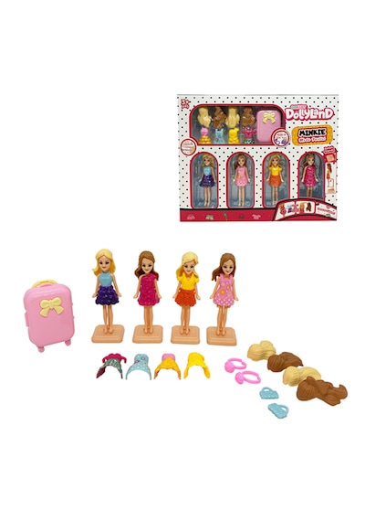 Dollyland Minkie Eğlenceli Moda Partisi Bebekleri 17 Parça 9cm Çok Renkli