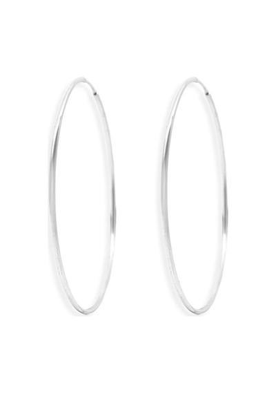 Oya Silver İnce Gümüş Halka Küpe 1.5mm-5x5cm