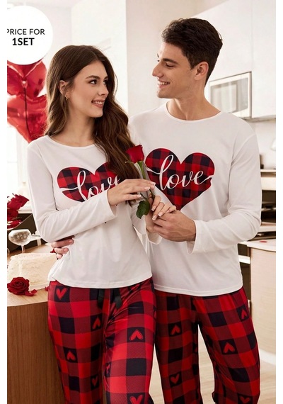 Bella Notte Kırmızı Erkek Ekoseli Çift Pijama Takımı