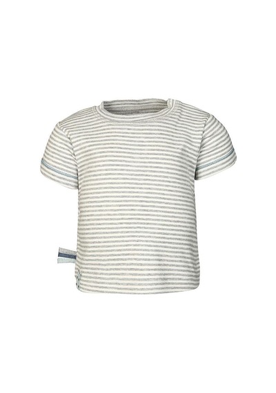 Organicera Organik Kısa Kollu T-shirt, Çizgili , Grey Melange Gri Melanj
