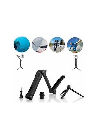 Gplus Gp238 3 Way Katlanır Monopod Mini Tripod Stand 3 Parça Set