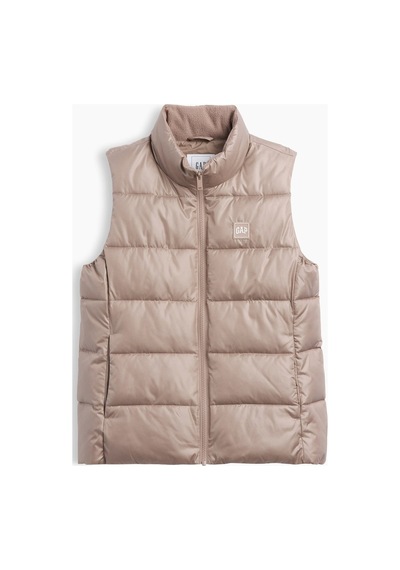 Gap V-frch Logo Lw Puffer Vest Kadın Bej Yelek 910105008