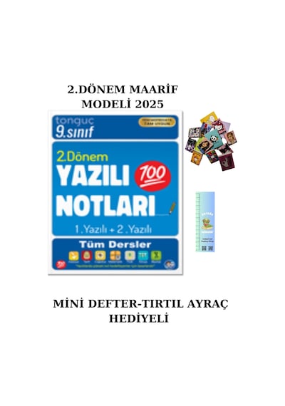 Tonguç 9. Sınıf Yazılı Notları 2. Dönem 1 Ve 2. Yazılı 2025 Mini Defter+tırtıl Ayraç