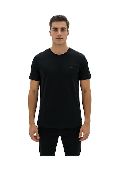 Lacaton 26-3330 Normal Beden Bisiklet Yaka T-shirt Siyah Siyah
