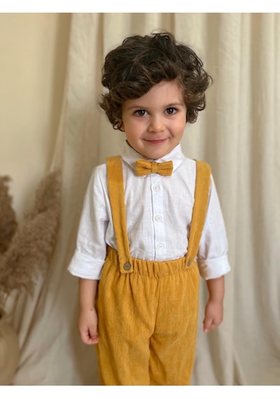 Miababy Papyonlu Fitilli Üçlü Takım HARDAL
