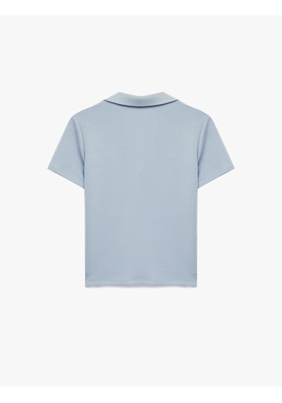 Koton Regular Fit Kısa Kollu Kesik Polo Yaka Tişört Mavi 6sak50190ek Mavi