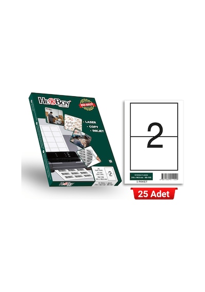 Herboy Hb-1102 210 X 148,5 Mm A4 Baskılı Laser Etiket 25 Adet