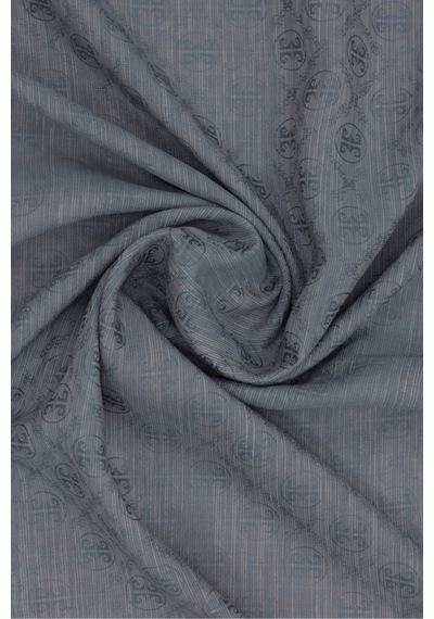 Pierre Cardin Gri 100x100 Logolu İpek Koton Jakar Eşarp Açık Gri açık gri