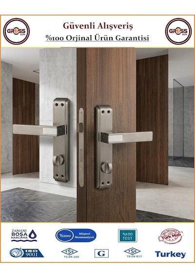 Sofuoğlu Asude Aynalı Kapı Kolu - Antrasit Saten - Wc Banyo - Sol