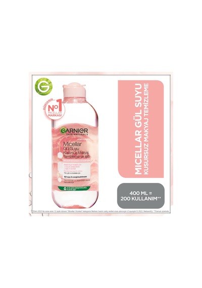 Garnier Micellar Gül Suyu Kusursuz Makyaj Temizleme &amp Işıltı 400 Ml