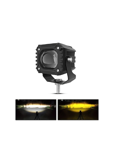 3'' Beyaz Sarı Led Spot Off Road, Motosiklet Sis Farı Çalışma Lambası 12-24v 20w