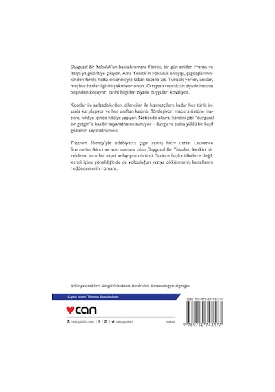 Duygusal Bir Yolculuk - Laurence Sterne Sterne - Can Yayınları