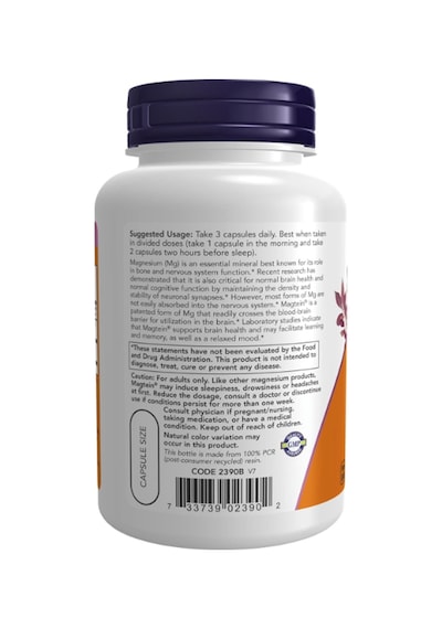 Now Magtein Magnezyum L-threonate 90 Veg Capsules Usa Menşei...