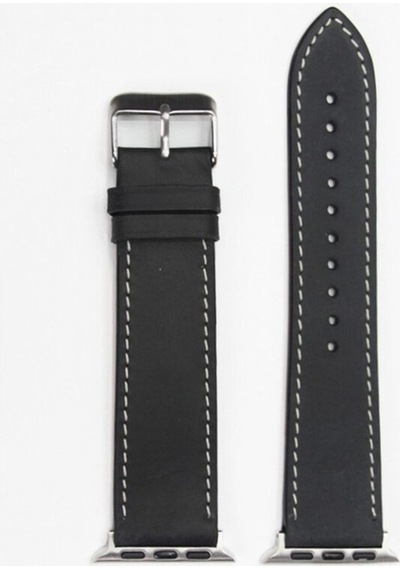 Apple Uyumlu  Watch Kordon Deri Crazy Siyah 38-40-41 Mm