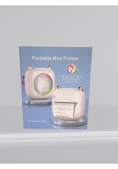 Mini Bluetooth Yazıcı,mini Yazıcı, Funprint 1 Adet Beyaz Rulo Kağıt, 3 Adet Renkli Kağıt .