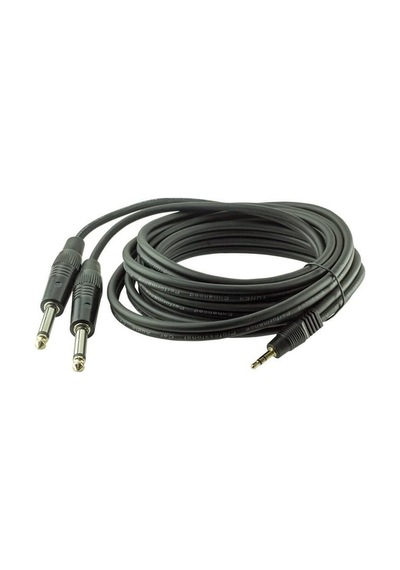 17526 - 3.5mm St Male To 2x6.35mm Mono Male 3m Cable