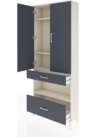 Arges Dolap 4 Raflı 2 Çekmeceli 2 Kapaklı 88x30x221 Aytaşı-antrasit Aytası Arges Dolap 4 Raflı 2 Çekmeceli 2 Kapaklı 88x30x221 Aytaşı-antrasit Aytası