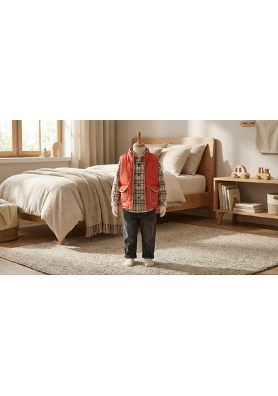 Erkek Bebek Bayramlık 3 Lü Takım Ekose Gömlek Kot Pantolon Şişme Yelek Şık Çocuk Kombini Turuncu Erkek Bebek Bayramlık 3 Lü Takım Ekose Gömlek Kot Pantolon Şişme Yelek Şık Çocuk Kombini Turuncu