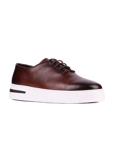 Shoetyle - Kahverengi Deri Bağcıklı Erkek Günlük Ayakkabı 610-1005-1301 Kahve Rengi