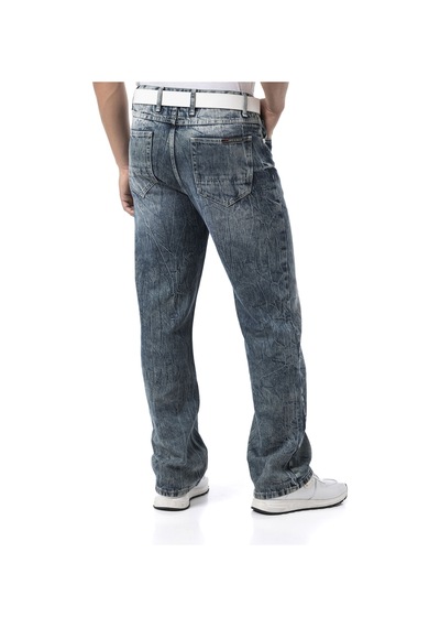 Cd903 Men S Wide Leg Relaxed Fit Trousers Blue