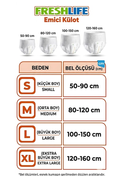 Freshlife Emici Külot X-large Ekstra Büyük Boy Hasta Bezi 120 Adet 4x30 Paket XL