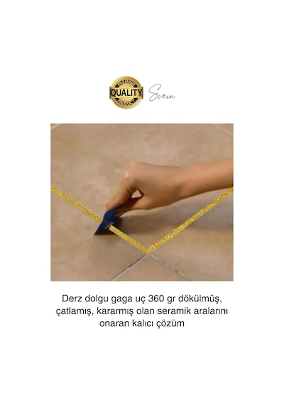 Pratik Gold Altın Sarı Simli Hazır Derz Fayans Seramik Boşluk Anında Kapatıcı Yer Cephe Yenileyici