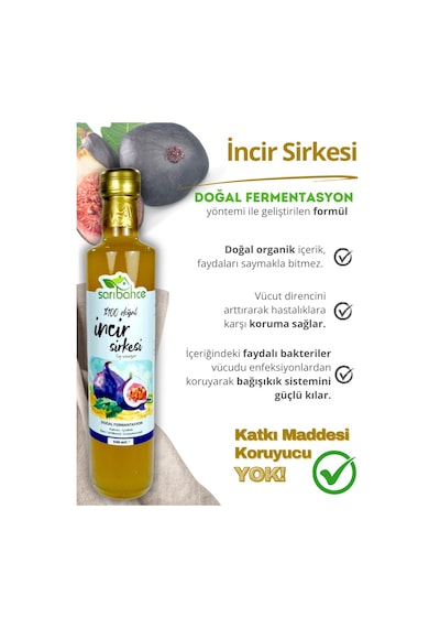 İncir Sirkesi 500 Ml - Organik Doğal Fermantasyon