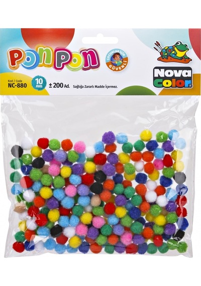 Nova Color Ponpon 10 Mm. 200 Adet  Nc-880