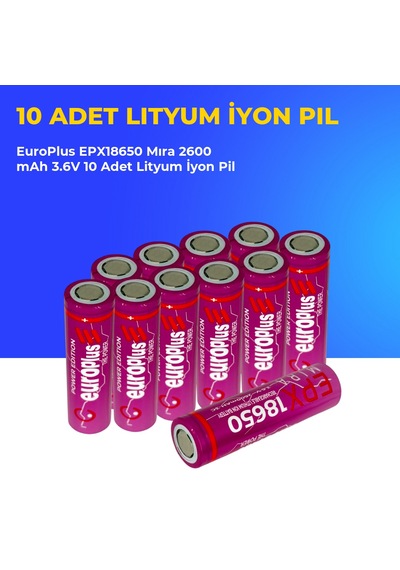 Europlus Epx18650 Mıra 2600 Mah 3.6v 10 Adet Lityum İyon Pil