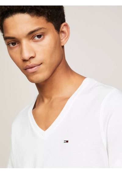 Tommy Hilfiger Erkek Tjm Orjinal Jersey V Yaka T-shirt -beyaz Beyaz