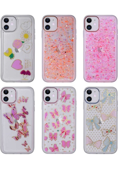 Apple iPhone 11 Uyumlu Figürlü Desenli Işıltılı Sert Klfs Sos Kılıf-no3 NO3