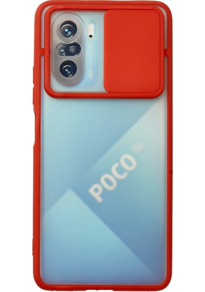 Poco F3 Kılıf Palm Buzlu Kamera Sürgülü Silikon - Kırmızı Bzsxx00 1