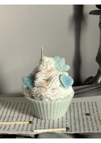 Cupcake Model Krema Dekoratif Pasta Mumu Turkuaz