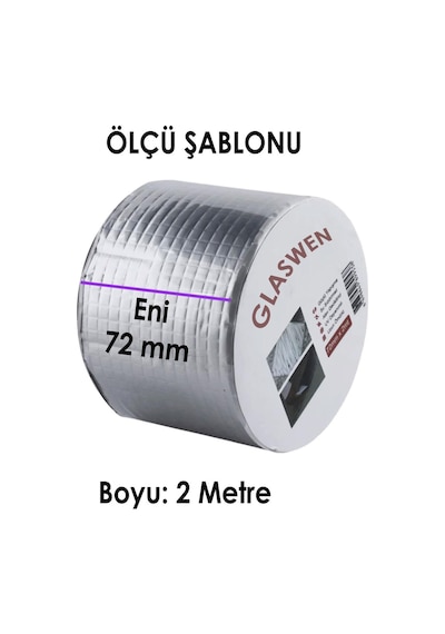 4 Adet Çatı İzolasyon Bandı 72 Mm X 2 Mt Su Sızdırmazlık Geçirmez Yalıtım Çamur Boru Sakız Tamir Bant