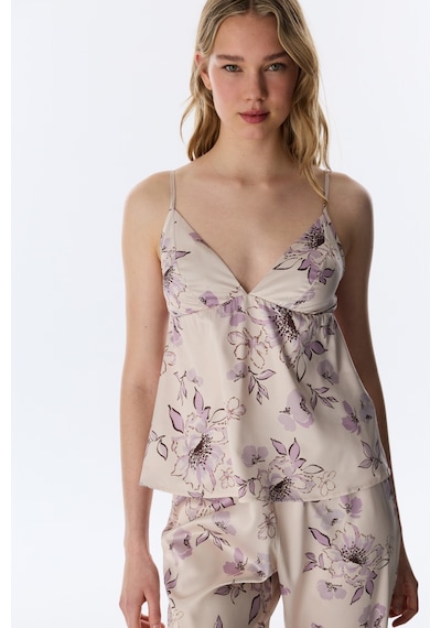 Penti Pastel Bej Petal Saten Atlet Pijama Üstü