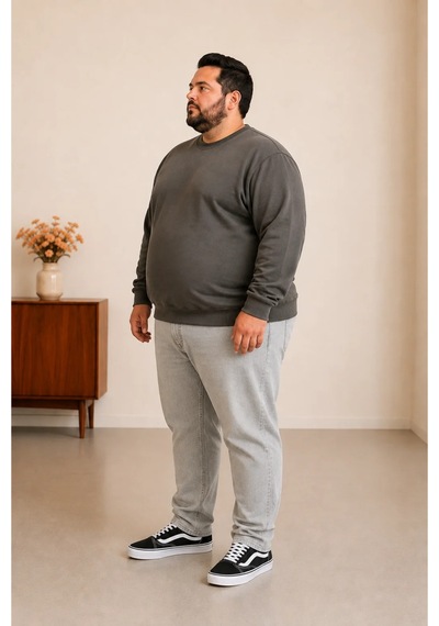 Sngl Tekstil Erkek Büyük Beden Oversize 3 İplik Uzun Kollu Sweatshirt 3xl-4xl-5xl-6xl-7xl-8xl-9xl Yeşil
