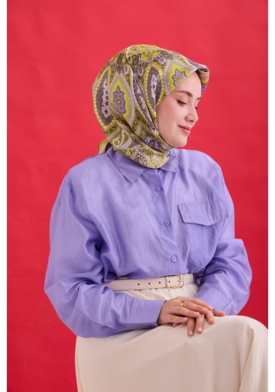 Silk Home Twill İpek Eşarp 11476-24 Asit, Butter Yellow, Lila, Mor, Beyaz, Haki