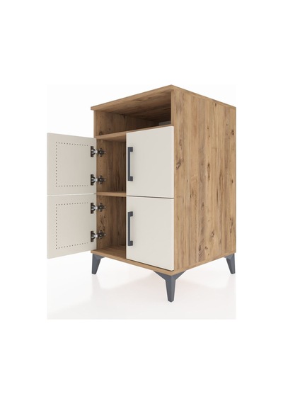 Kronos Komodin 2 Raflı 4 Kapaklı 60x59x96 Çam-aytaşı Atlas Çam