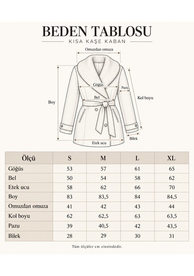 Alemdarshop Kuşaklı Kürk Detaylı Kısa Kaşe Kaban - Bordo
