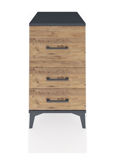 Kronos Komodin 3 Çekmeceli 44x59x80 Antrasit-çam Antrasit