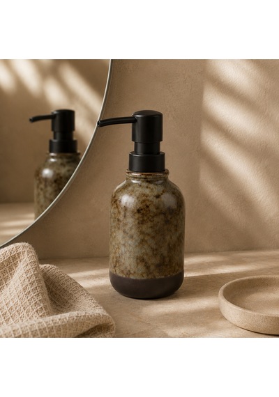 The Voguemaxima Silex Mat Dokulu Seramik Sıvı Sabunluk Gri 250 Ml 7x16 Cm