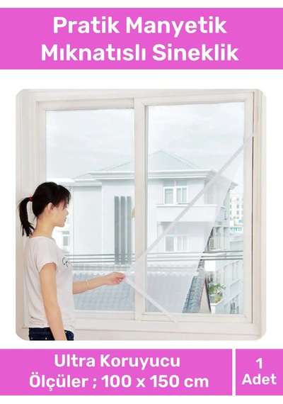 Özel Üretim Tak Çıkar Tül Kesilebilir Cırt Bantlı 100 150 Cm Toz Mutfak Balkon Pencere Sinekliği Tül