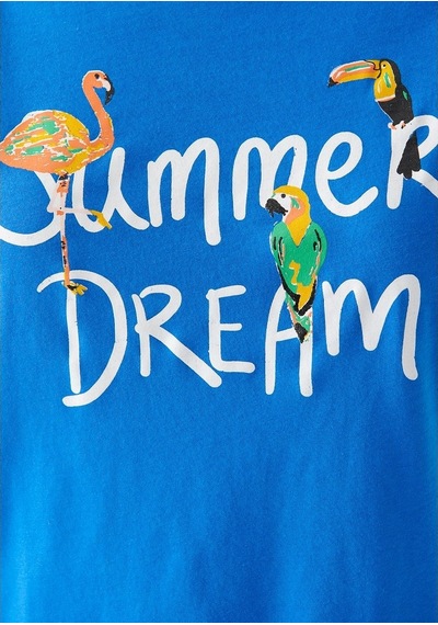 Mavi - Summer Baskılı Mavi Tişört 8810621-70901 Mavi