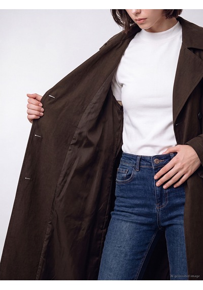 Lcw Modest Kahverengi Kuşaklı Kadın Gabardin Trençkot