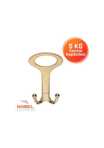 Melon Açik Portmanto Askısı, Metal Vestiyer Askısı, Altin, Duvar Ve Dolap Askılığı 5'li Set Vidalı Altın